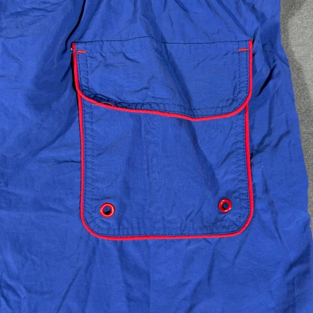 Body Glove Swim Trunks Mens M Blue Red Logo Mesh Lined Board Shorts Athletic